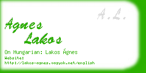 agnes lakos business card